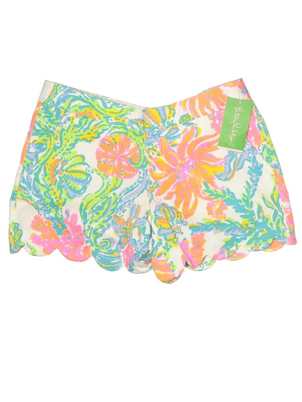 Lilly Pulitzer Size 00 Floral Scallop Hem Shorts NWT